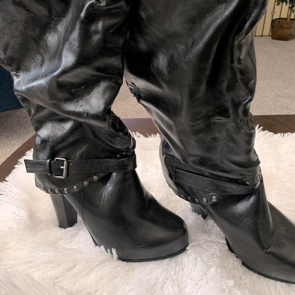 Black scrunchy boots never worn. Size 10